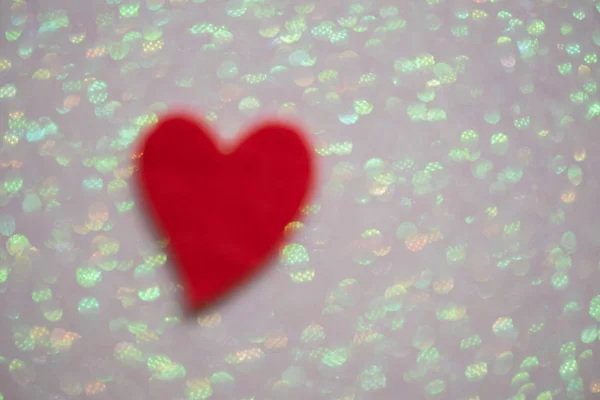 Coeur flou sur fond abstrait avec bokeh — Photo