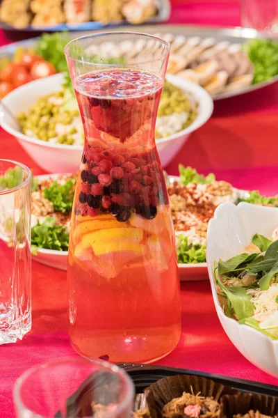 Served table with different dishes — Stock Photo, Image