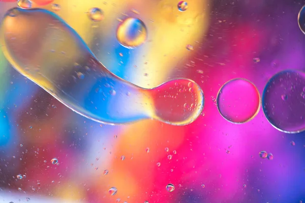 Óleo Cai Água Abstrato Padrão Psicodélico Imagem Arco Íris Colorido — Fotografia de Stock