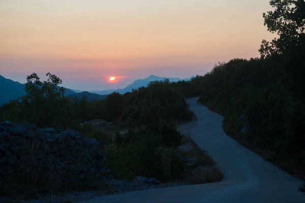 Scenic View Beautiful Sunset Biokovo Mountain Nature Park Croatia — Stock Photo, Image