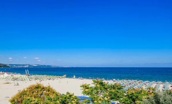 The Black Sea shore, blue clear water, beach with sand — Stock Photo, Image