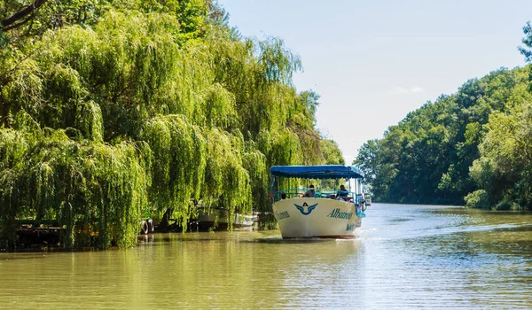 Boat for trip on the river. Kamchia river in Bulgaria — Stock Photo, Image