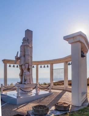  Rusya Amiral F.F. Ushakov bir anıt heykel. Cape Kaliakra, Bulgaristan