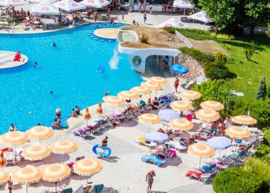 Havuzu otel topraklarında. Resort Albena, Bulgaristan