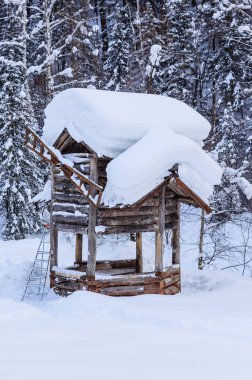 Sinyuha dağın altındaki eski değirmen. Resort Belokurikha. Altay, Rusya Federasyonu