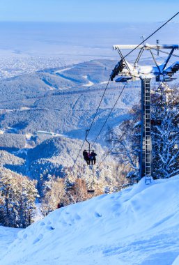 Dağ Tserkovka Belokurikha, Altay, Rusya Federasyonu beldesinde teleferik