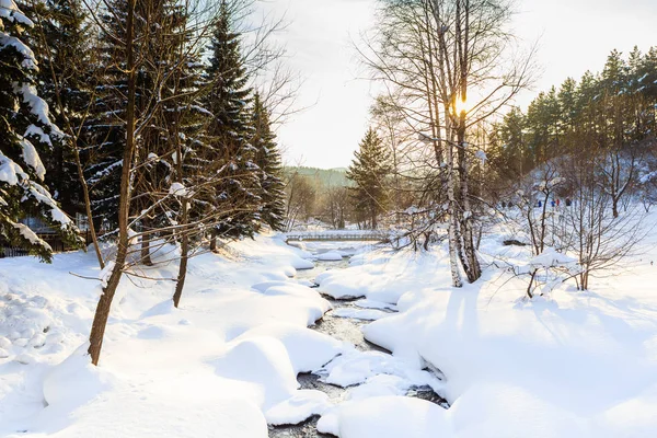 Fiume Belokurikha in inverno. Resort Belokurikha, Altai. Russia — Foto Stock