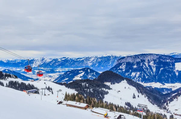 On the slopes of the ski resort Soll, Tyrol, Austria — Stock Photo, Image