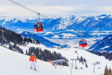 Kayakçı Kayak Merkezi Soll, Tyrol, Avusturya eteklerinde