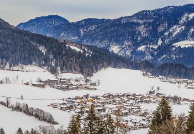 Kışın kar ile Dağları. Kayak Soll, Tyrol, Avusturya