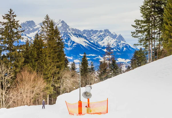 Nas encostas da estância de esqui Soll, Tirol, Áustria — Fotografia de Stock