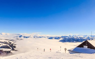 Kışın kar ile Dağları. Kayak Soll, Tyrol, Avusturya