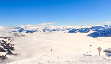 Kışın kar ile Dağları. Kayak Soll, Tyrol, Avusturya