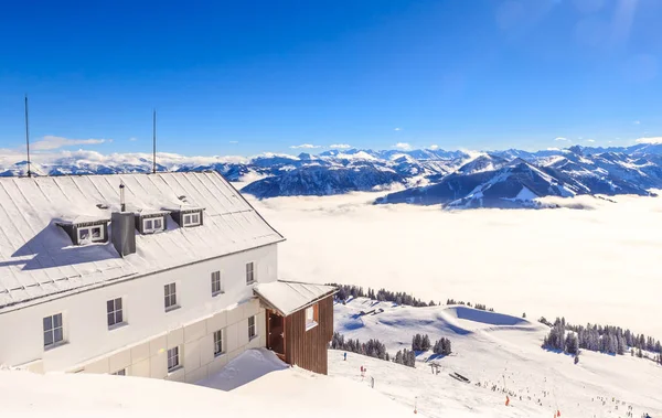 Kayak Merkezi Soll, Tyrol, Avusturya eteklerinde — Stok fotoğraf