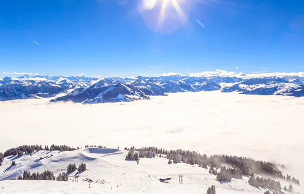 En las pistas de la estación de esquí Soll, Tirol, Austria — Foto de Stock