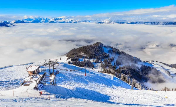 On the slopes of the ski resort Soll, Tyrol, Austria — Stock Photo, Image