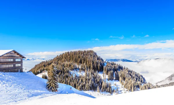 Sulle piste della stazione sciistica Soll, Tirolo, Austria — Foto Stock