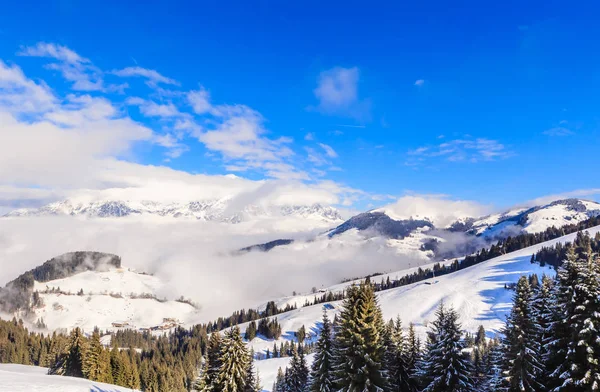 Kışın kar ile Dağları. Kayak Soll, Tyrol, Avusturya