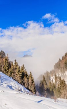 Kışın kar ile Dağları. Kayak Soll, Tyrol, Avusturya