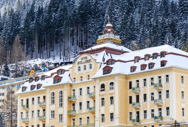 在奥地利的温泉和滑雪胜地坏 Gasteinl 酒店的看法 — 图库照片