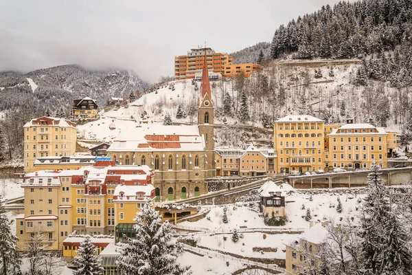 奥地利的温泉和滑雪胜地坏 Gasteinl 酒店的视图, — 图库照片