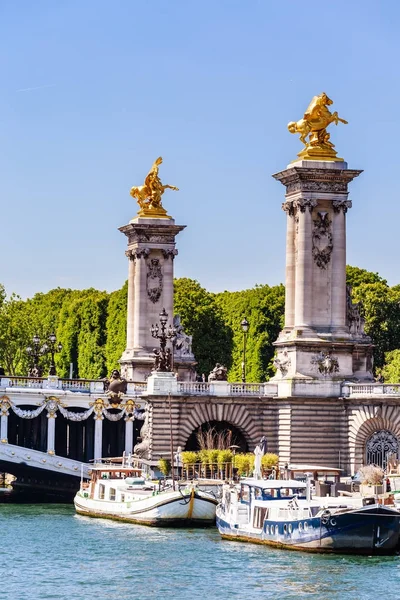 Fragmento del puente Alejandro III sobre el Sena en París , —  Fotos de Stock