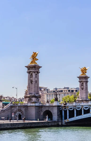 París Francia Mayo 2017 Fragmento Del Puente Alejandro Iii Sobre — Foto de Stock