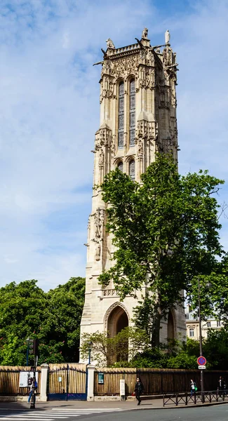 Wieża Saint Jacques w centrum Paryża — Zdjęcie stockowe