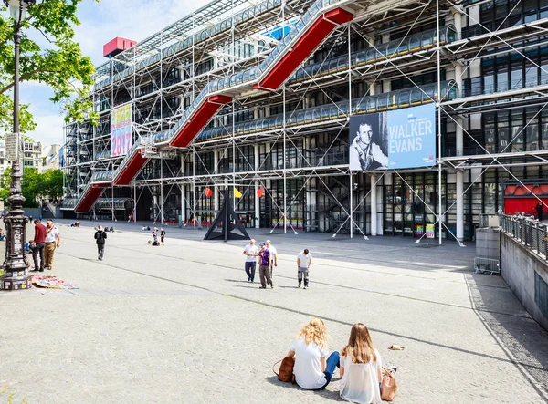 Париж Франція Травня 2017 Фасадні Timelapse Центр Жоржа Помпіду Парижі — стокове фото