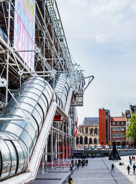 Detalj av moderna högteknologiska arkitektur Centre George Pompidou — Stockfoto