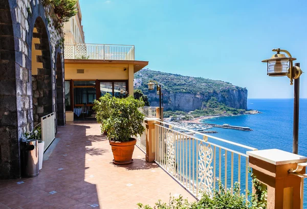 Vista Desde Hotel Hasta Costa Amalfi Cerca Vico Equense Italia —  Fotos de Stock