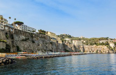İtalya, Sorrento 'daki sahil manzarası.