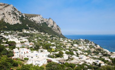 Adanın yatay, yukarıdan görüntüleyin. Capri Adası, İtalya