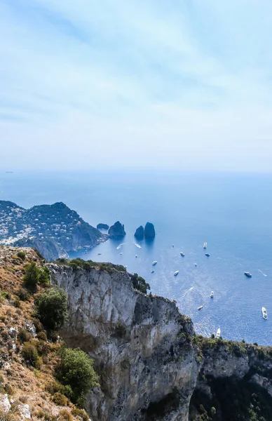 Widok Monte Solaro Kierunku Faraglioni Anacapri Capri Włochy — Zdjęcie stockowe
