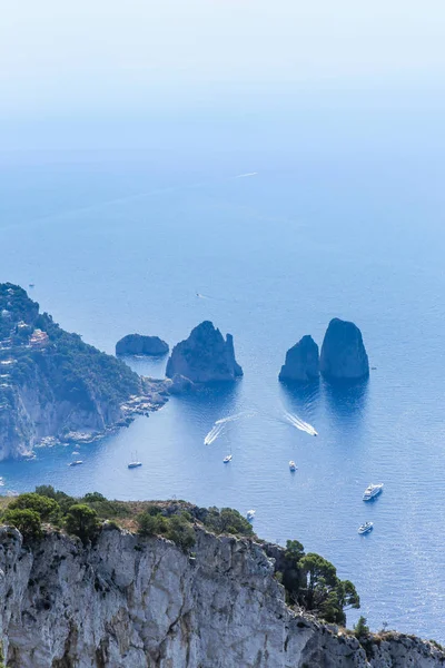 Widok Monte Solaro Kierunku Faraglioni Anacapri Capri Włochy — Zdjęcie stockowe