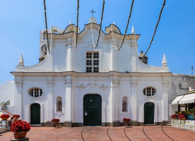 Anacapri, Capri, İtalya Chiesa di Santa Sofia (Santa Sofia Church) Barok Cephesi. Piazza San Nicola üzerinde bulunan ve 1719 inşa