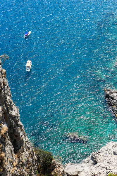 Espetacular Vista Das Falésias Mar Litoral Augustus Gardens Ilha Capri — Fotografia de Stock