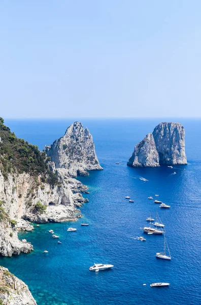 Italy Capri Island Faraglioni Rock Formation Seen Gardens Augustus — Stock Photo, Image