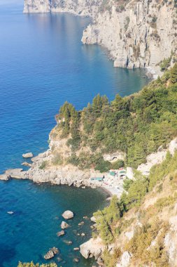Amalfi Coast. Positano yakın gözlem güverteden görüntülemek. 