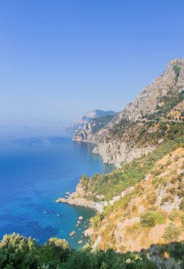 Amalfi Coast. Positano yakın gözlem güverteden görüntülemek. 