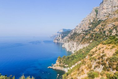 Amalfi Coast. Positano yakın gözlem güverteden görüntülemek. 