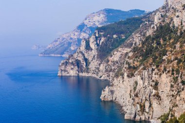 Amalfi Coast. Positano yakın gözlem güverteden görüntülemek. 