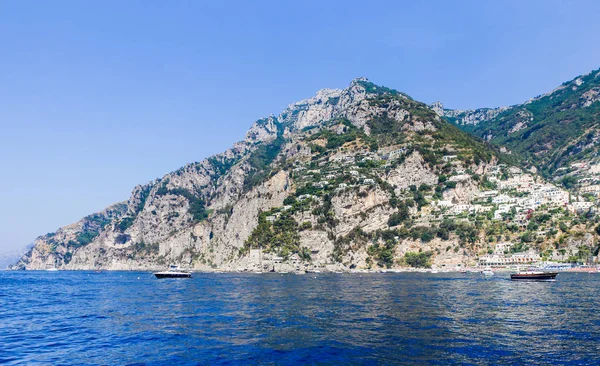 Positano Város Amalfi Part Tirrén Tenger Olaszország — Stock Fotó