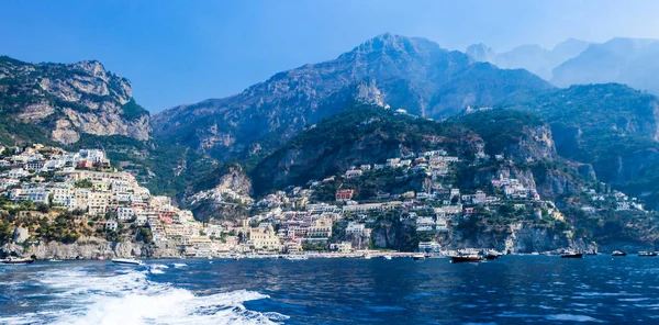 Positano Város Amalfi Part Tirrén Tenger Olaszország — Stock Fotó