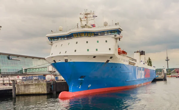 Kiel harbor, ColorLine ferry at the Norwegenkai terminal, Kiel, — Stock Photo, Image