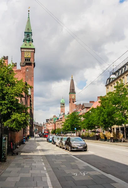 Ulice pohled Vester Voldgade v Kodani, Dánsko — Stock fotografie