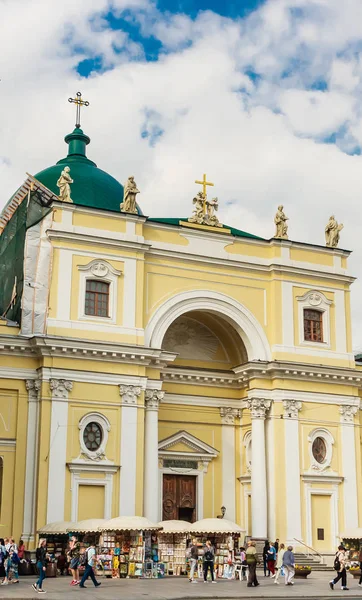 The facade of Catholic Church of St Catherine with monumental ar — 스톡 사진