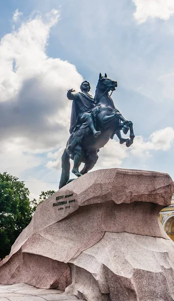 Pomnik Piotra Wielkiego, Brązowy Jeździec, Petersburg, Russi — Zdjęcie stockowe