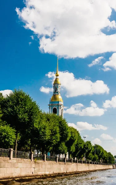 Aziz Nicholas Donanma Katedrali. Bell Kulesi. St. Petersburg — Stok fotoğraf