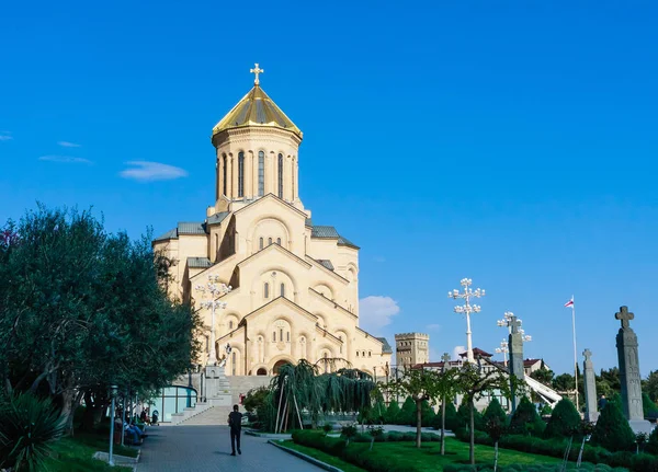 Catedral de Tbilisi Sameda (Santíssima Trindade) maior catedra ortodoxa — Fotografia de Stock